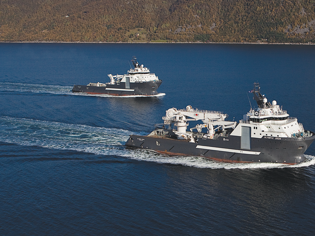 The sister vessels 'Olympic Hera' and 'Olympic Zeus' of the A122 design.