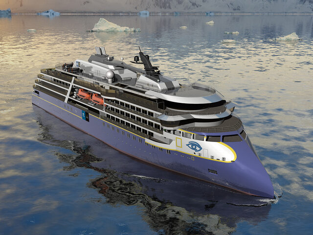 The Ulstein designed polar expedition vessel for Lindblad Expeditions-National Geographic.