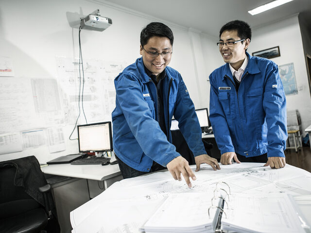 James Xin and Charley Yan, two of our site supervisors in China.