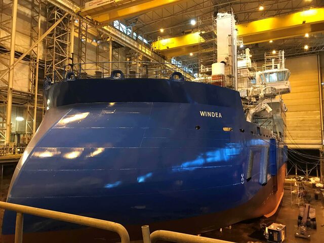 Windea TBN in the dock hall at Ulstein Verft.