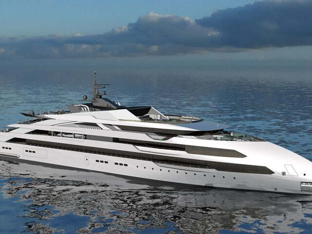 An X-BOW yacht of the ULSTEIN CX123 design.