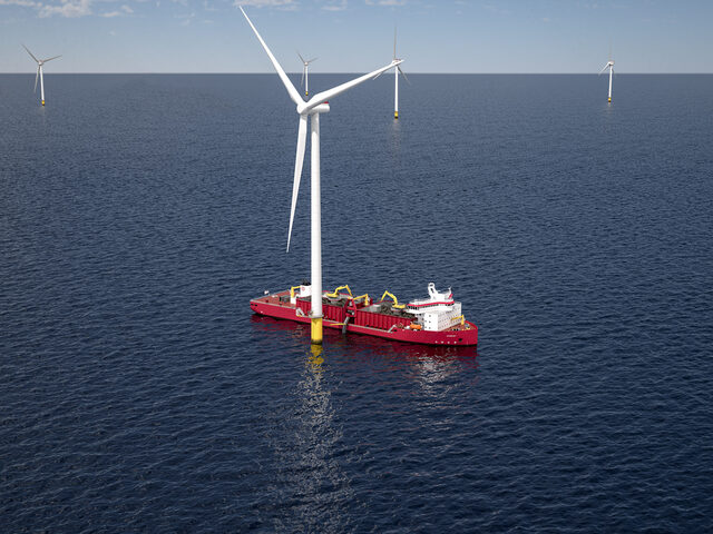 The Ulstein designed GLDD subsea rock installation vessel for US offshore wind.