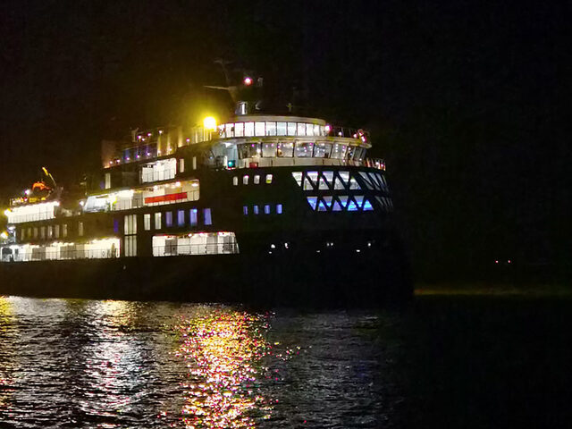 Mystery lady, the 'Ocean Explorer' on seatrial, photo by Ulstein sea trial team.