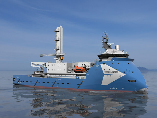 An SOV vessel converted from a PX121 platform supply vessel.