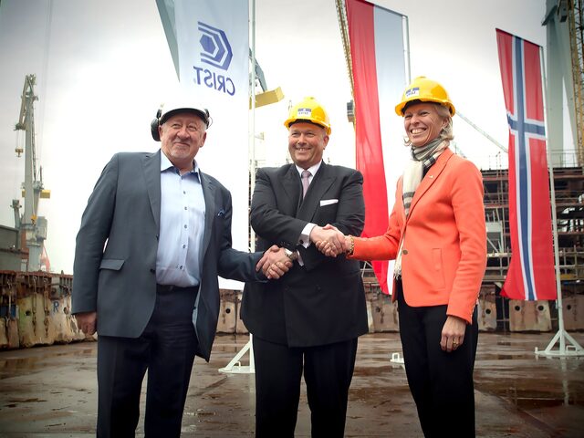 Keel laying and great cooperation between Crist, Color Line and Ulstein Group.