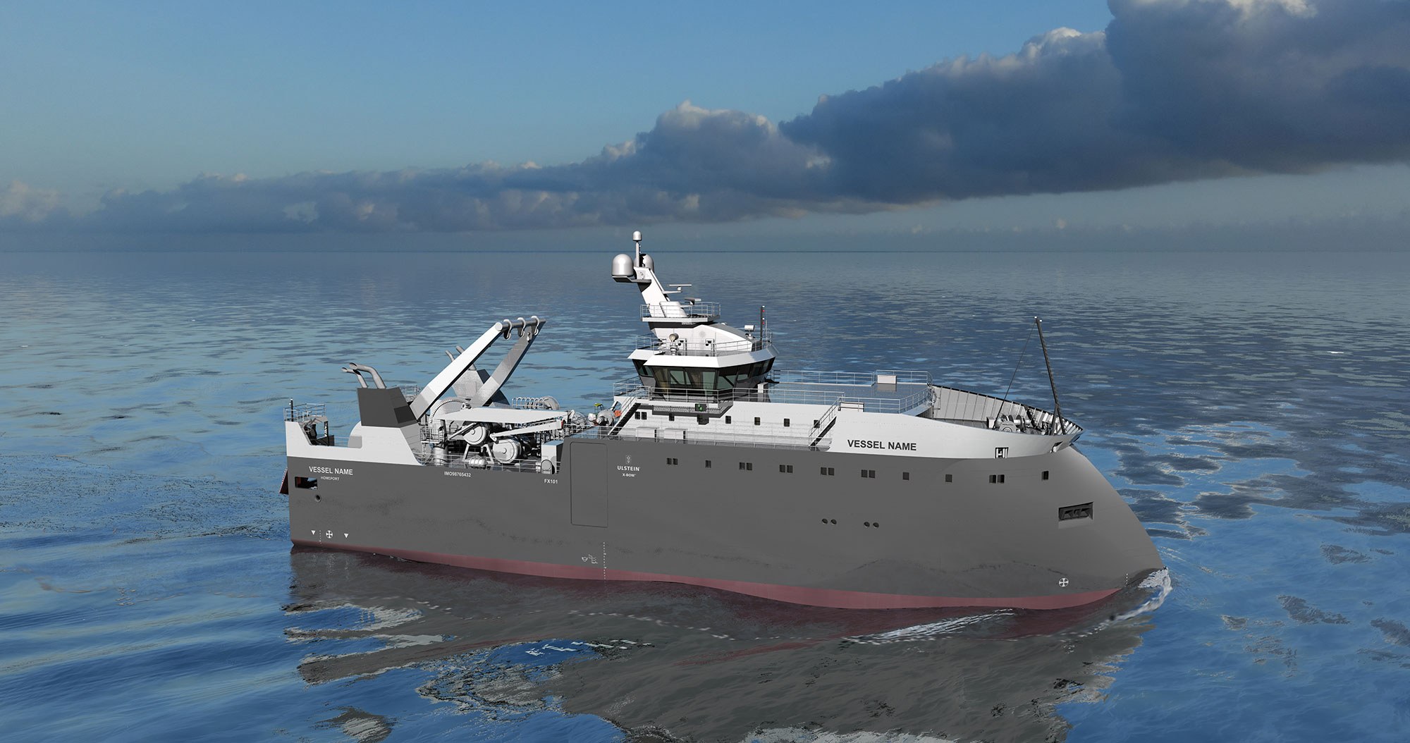 The next generation demersal trawler: An FX101 trawler design with a 1,900 to 2,300 m3 freezing hold capacity.