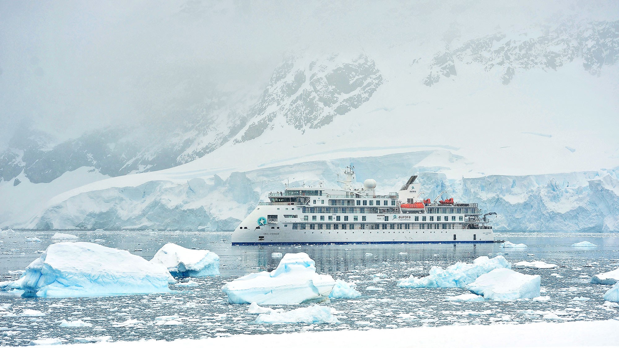 'Greg Mortimer' in Antarctica, photo by Franz Wusits.