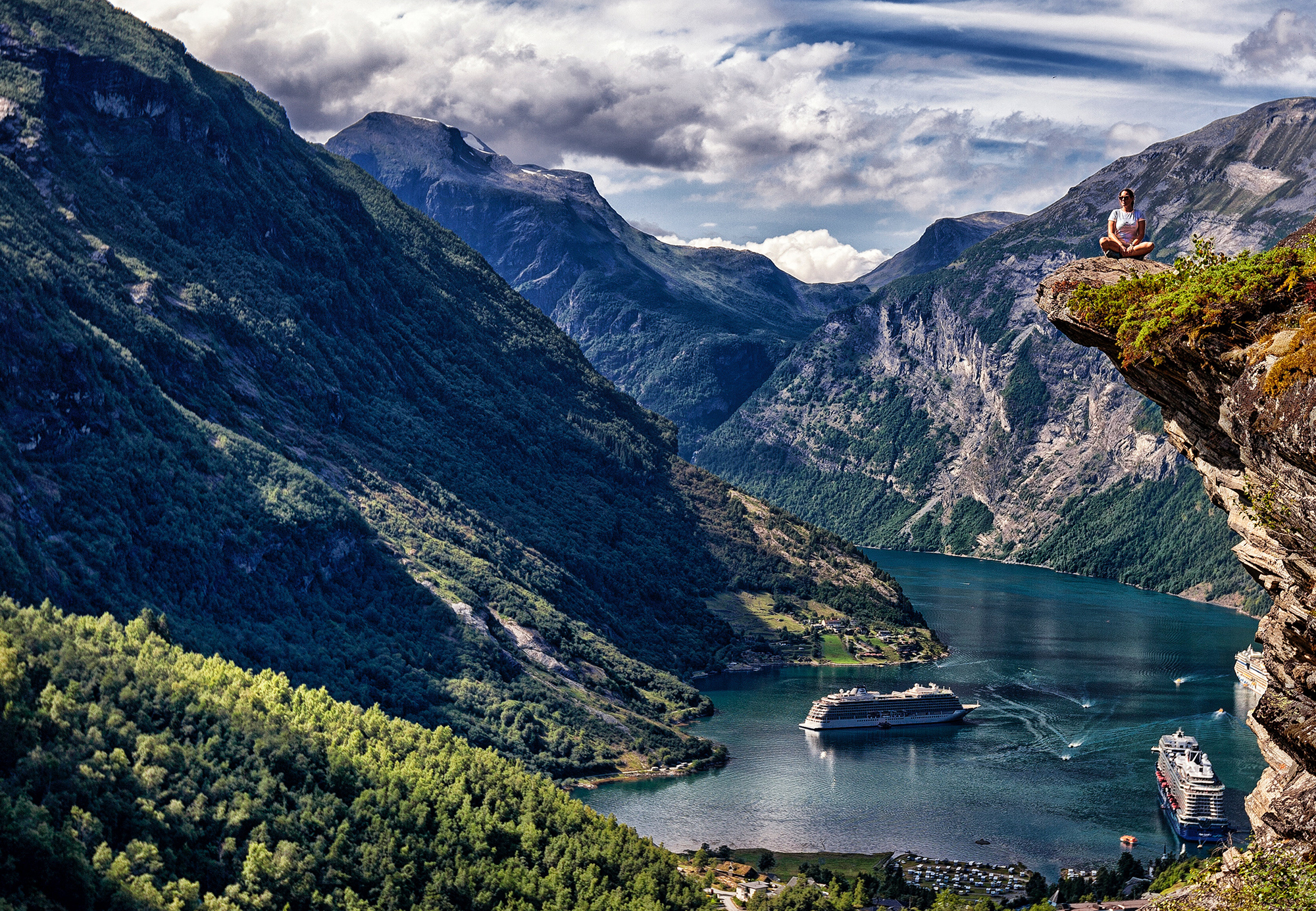 A Geiranger view, this Norwegian UNESCO fjord is much visited by cruise vessels.