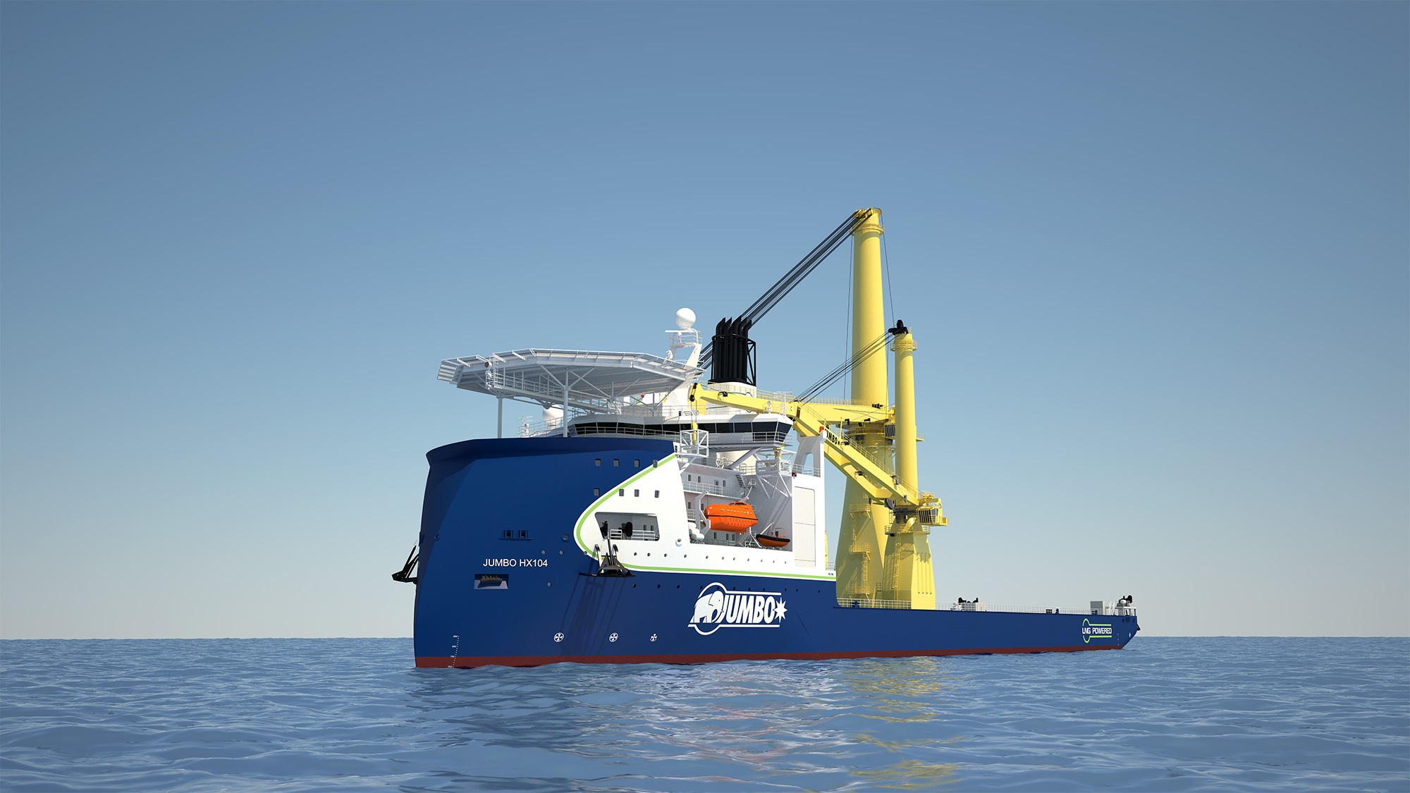 The LNG powered heavy lift vessel, Stella Synergy, for owner Jumbo Shipping.