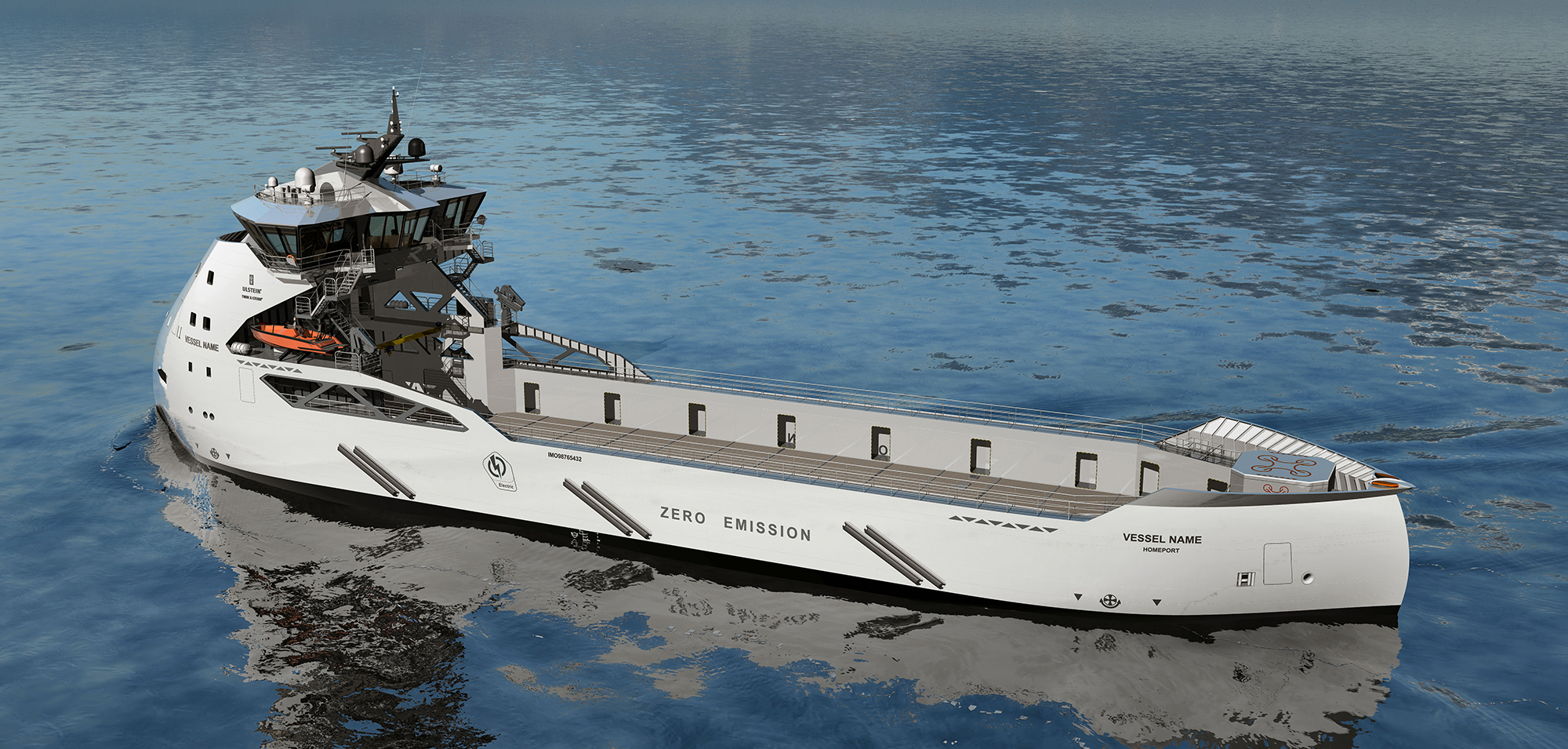 The full-electric PSV provides ample space for deck load.